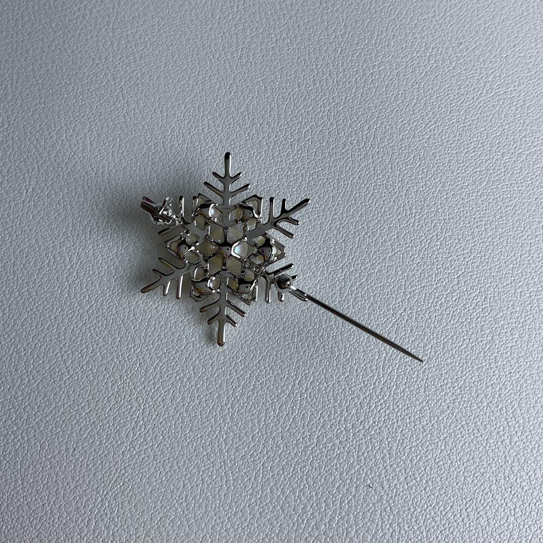 X240 ミキモト　MIKIMOTO 雪の結晶　パール　ブローチ　シルバー