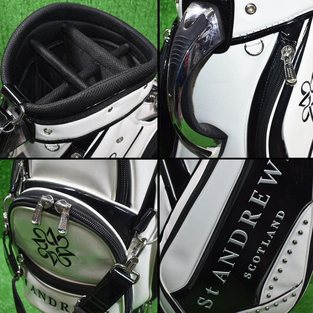 St ANDREWS/ゴルフ 3点式/エナメルキャディバッグ9.5型 美品！
