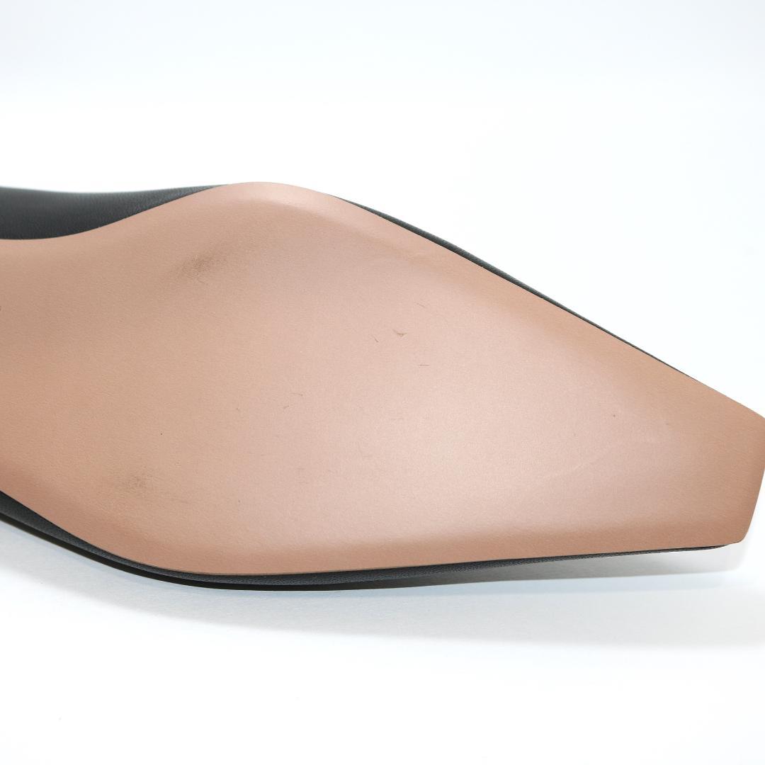 【極美品】ペリーコ ダマ フラットパンプス 38 黒 レザー スクエアトゥ 革靴