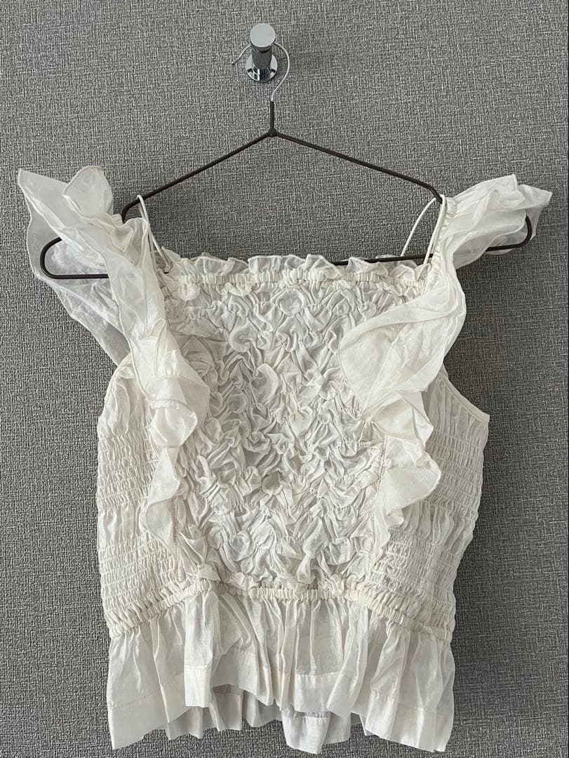 COCO DEAL シャーリングフリルブラウス