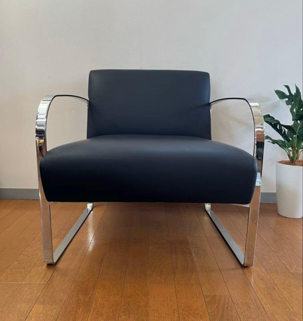 アメリカ　ラザール　本革ラウンジチェア　② ミッドセンチュリー　アールデコ　美品