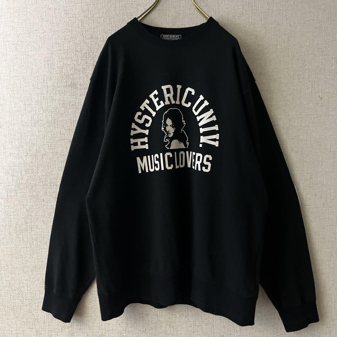 ヒステリックグラマー ヒスガール アーチロゴ スウェット トレーナー ブラック