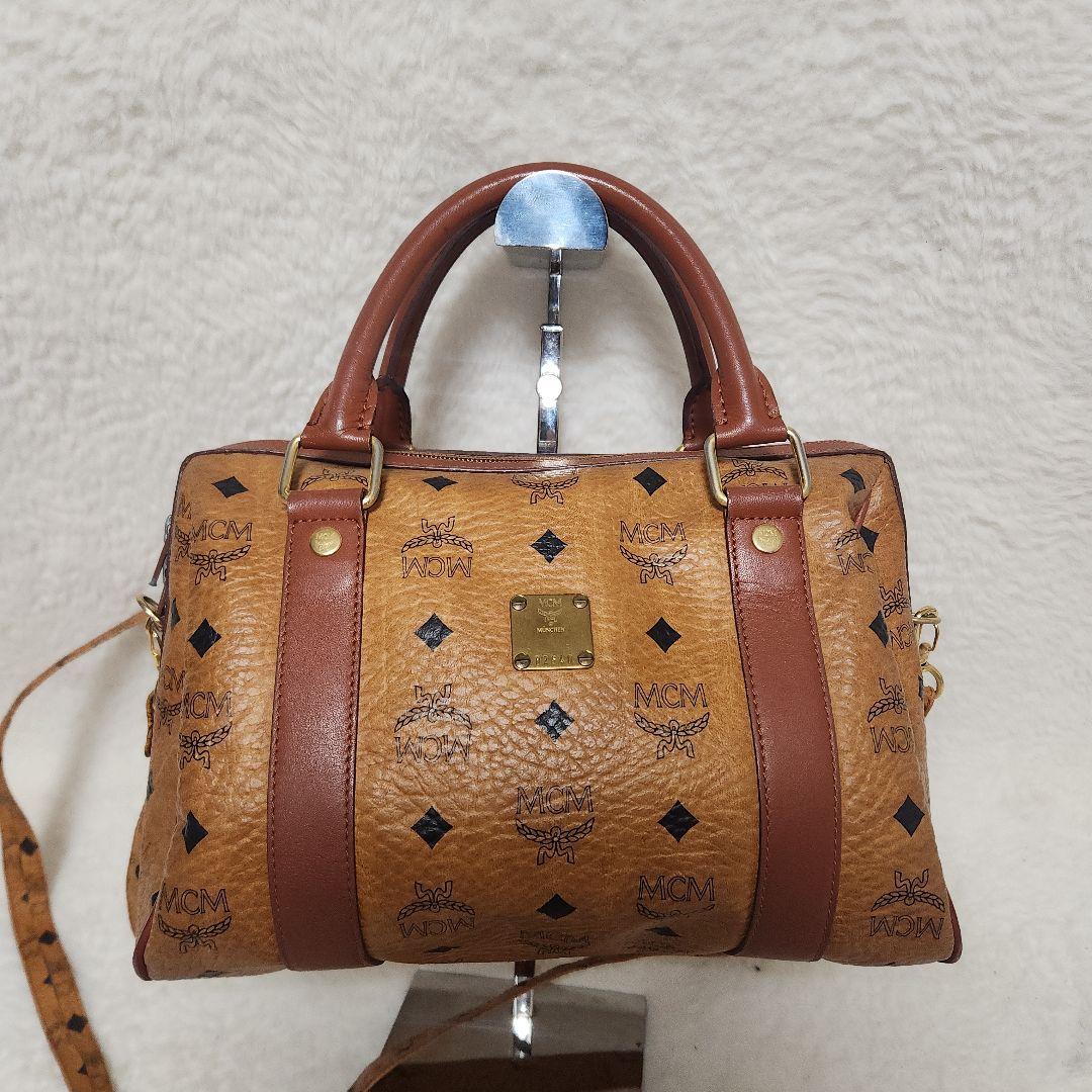 MCM ハンドバッグ　ヴィセトス ミニボストンバッグ ハンドバッグ レザー