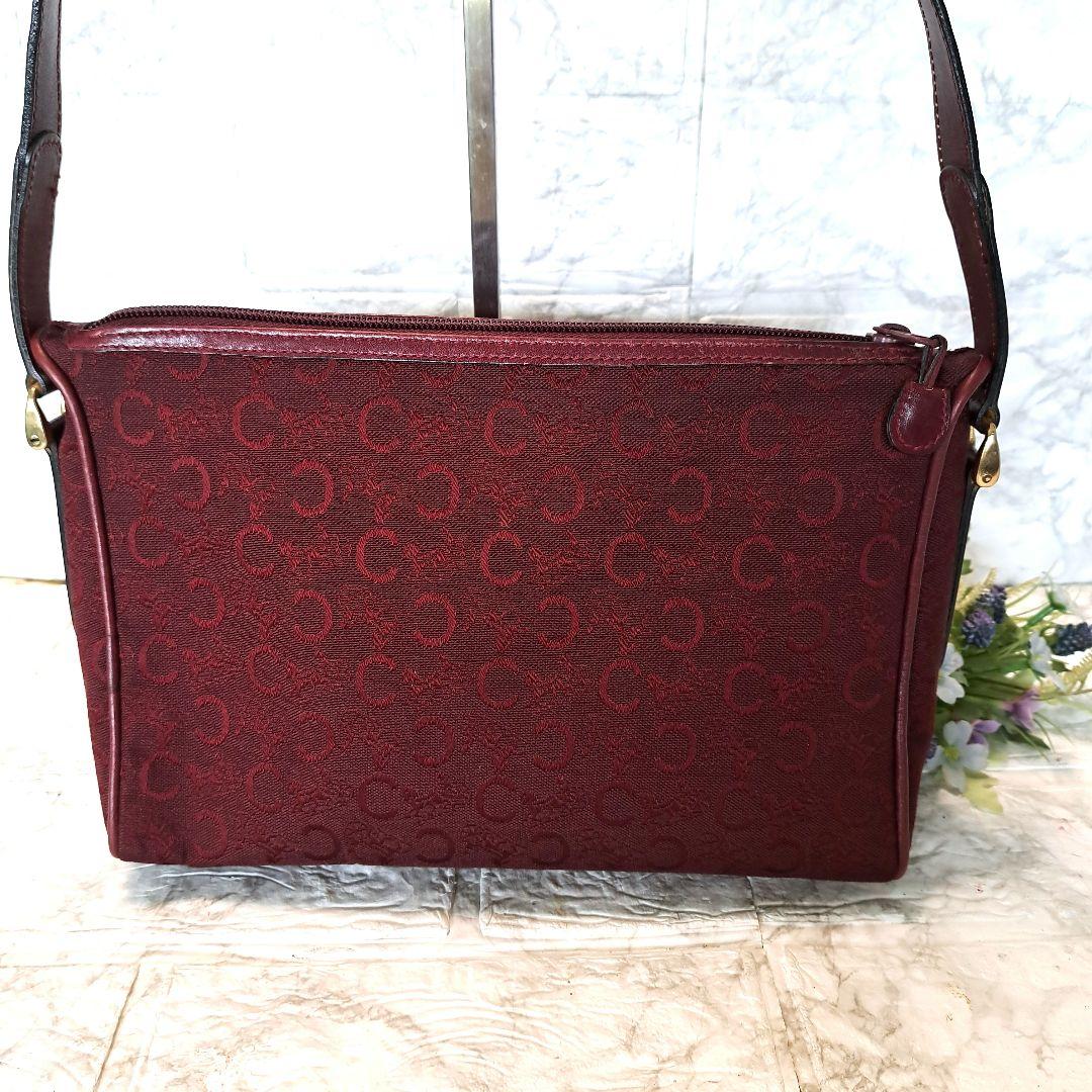 ✨️超美品✨️CELINE セリーヌ　Cマカダムキャンバス カーフワインレッド