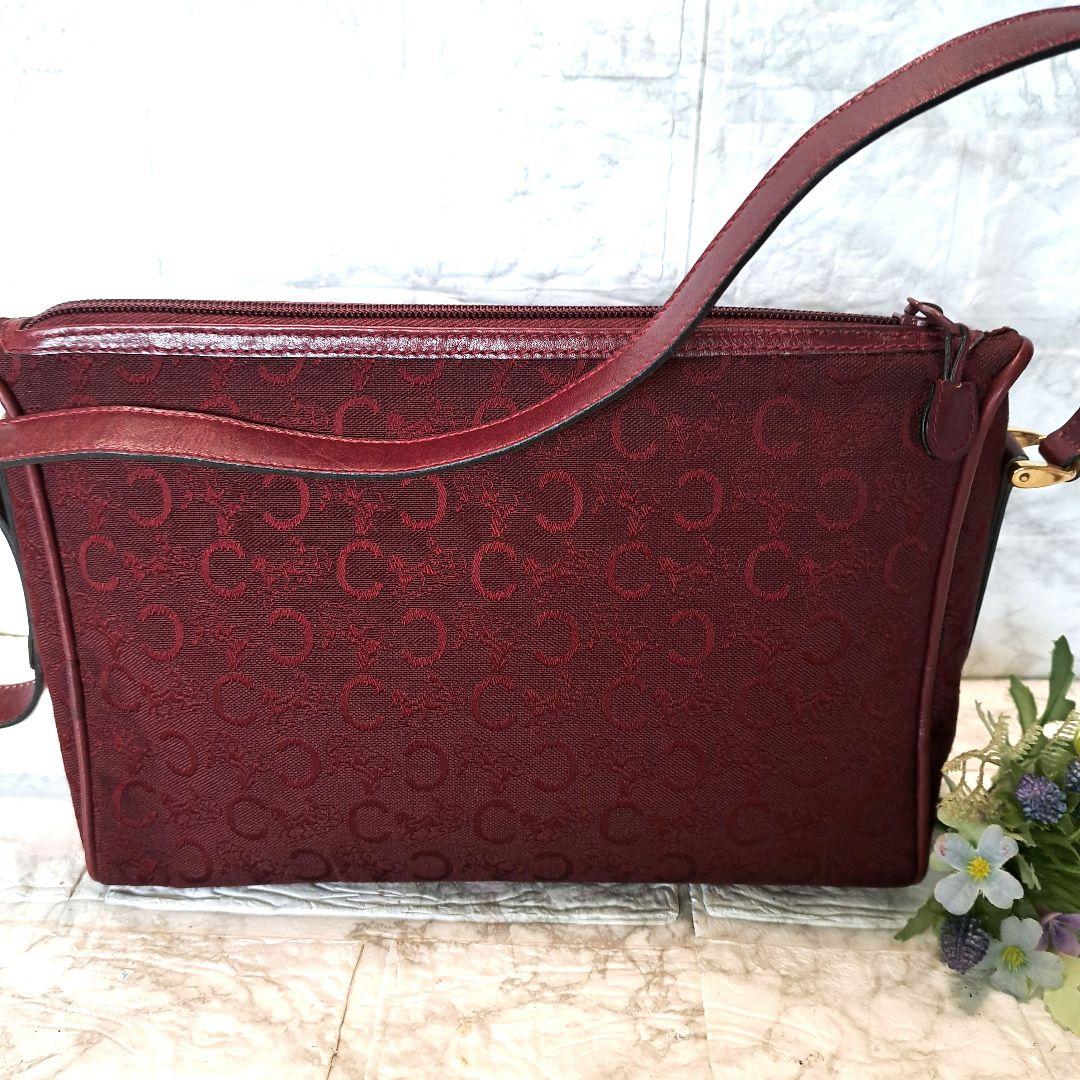 ✨️超美品✨️CELINE セリーヌ　Cマカダムキャンバス カーフワインレッド