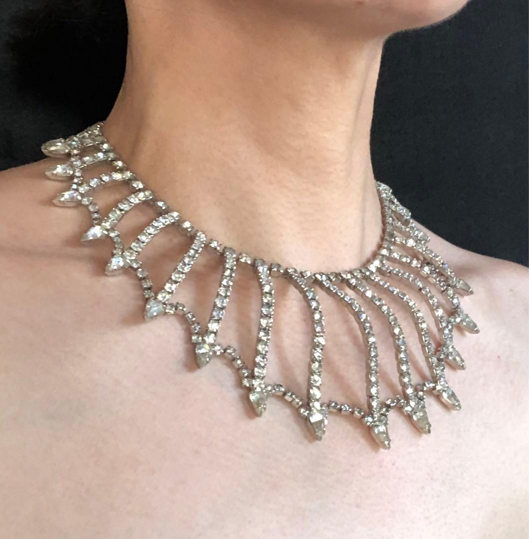 kramer社　コスチュームジュエリー　ネックレス　ラインストーン　クレーマー社