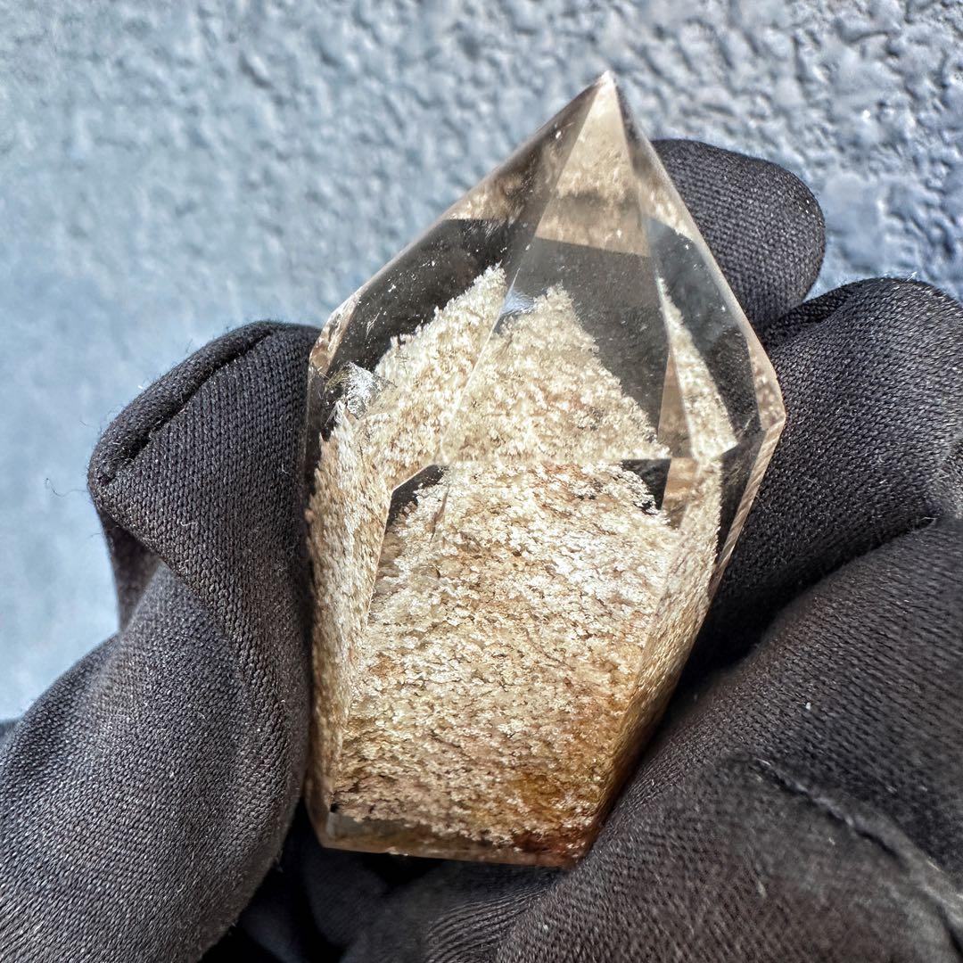 希少❗️千層ホワイトガーデンクォーツ庭園水晶パワーストーン六角柱☆天然石A1338