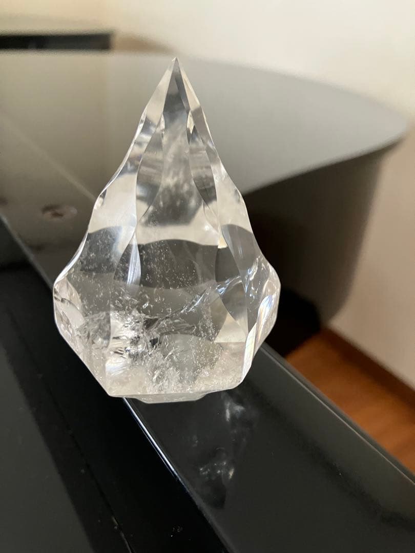 美！水晶　ツリー　炎　松明　天然石置物　Z125