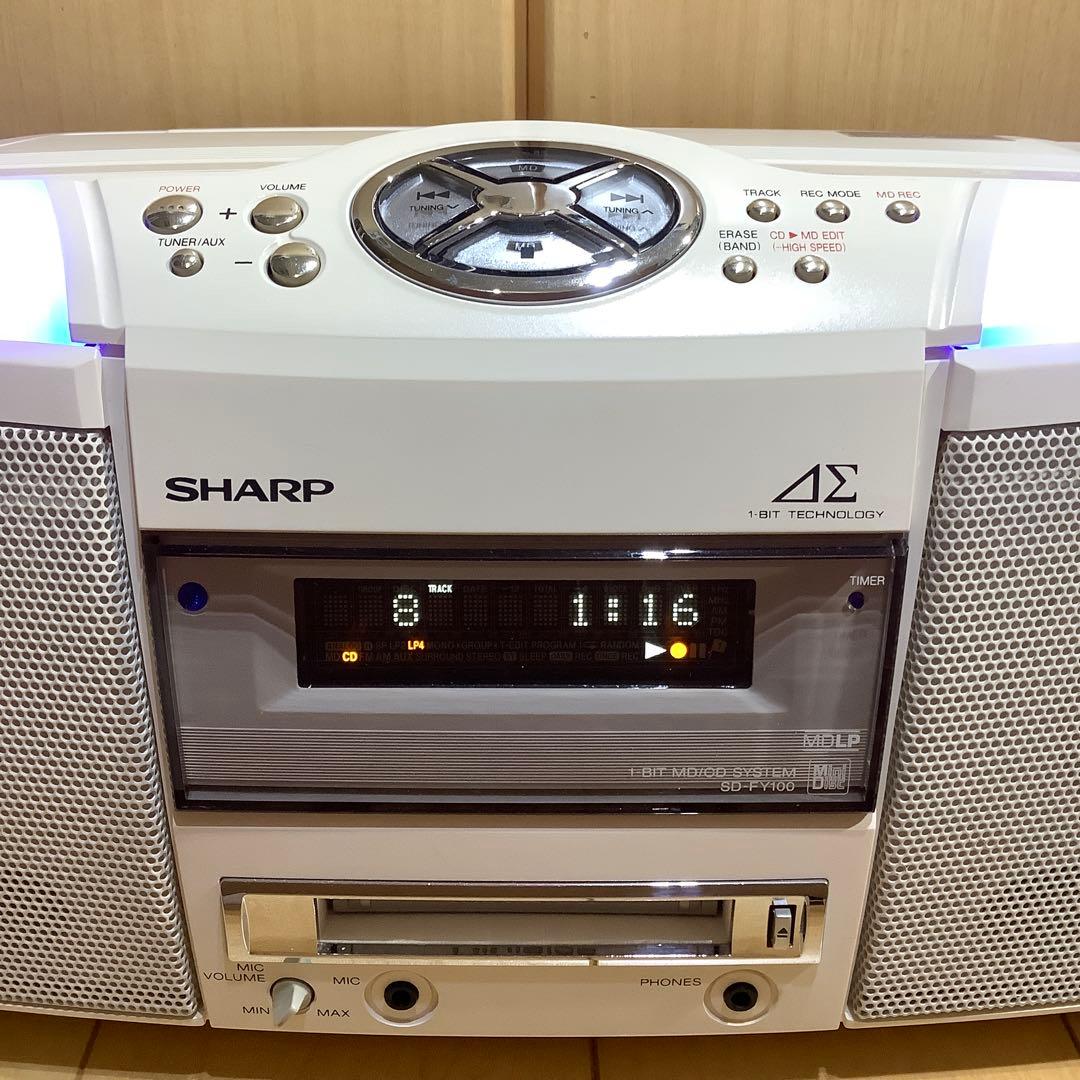 シャープMDラジカセSD-FY100中古品 CDラジカセ カセットテープ