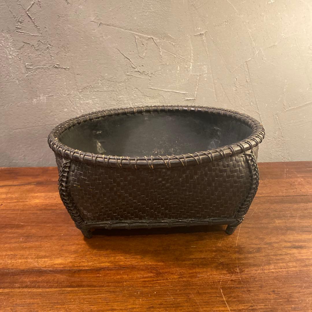 炭斗 炭取 茶道具 竹籠 古道具 骨董品 ざる 竹細工 コレクション