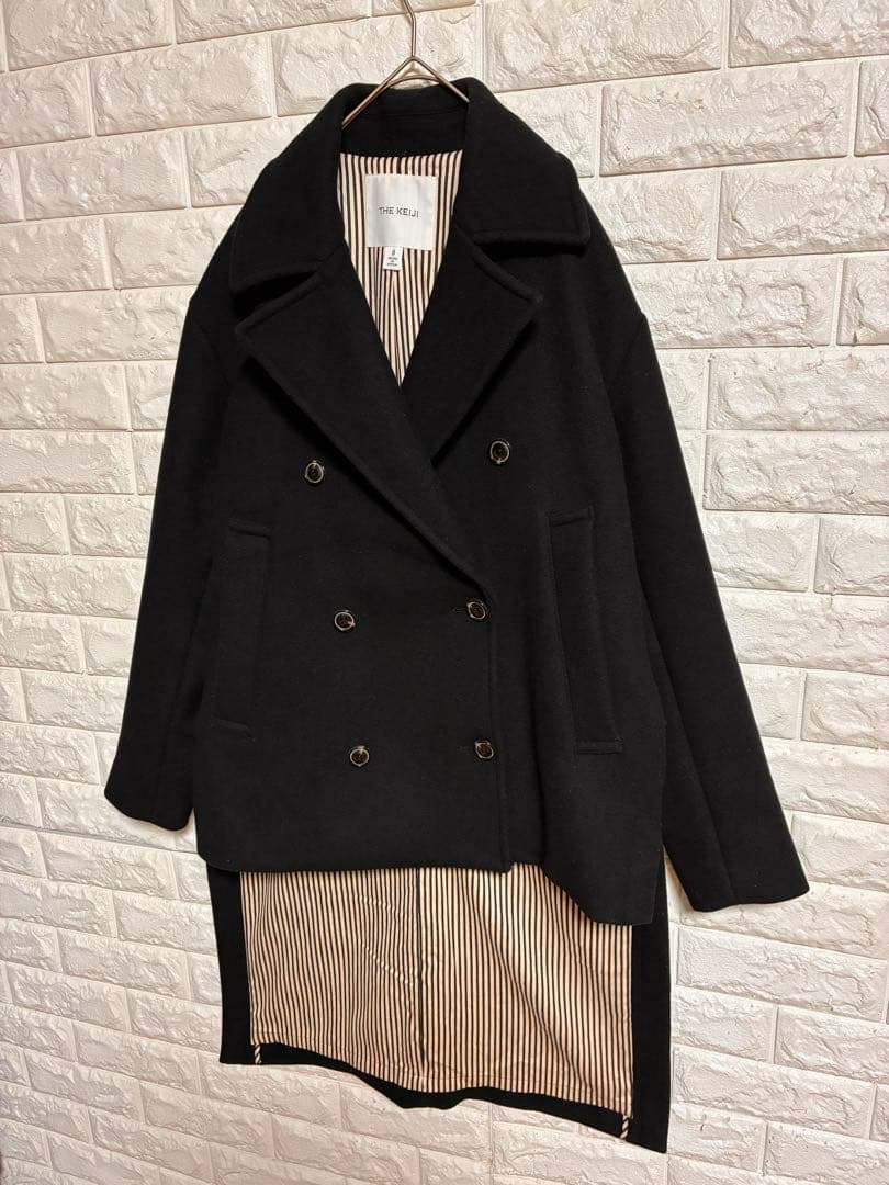 美品　[THE KEIJI] ウール　カシミヤ混　フィッシュテール　ウールコート