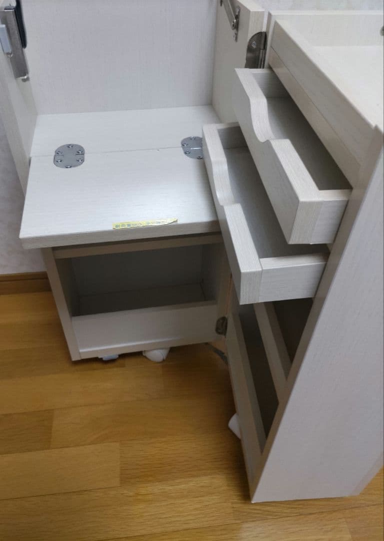 コスメワゴン 収納付きドレッサー キャスター付き 鏡付き