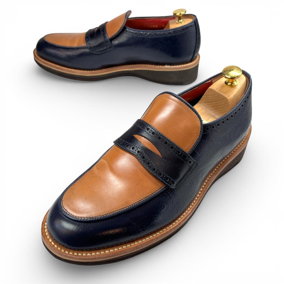 こ*9様 希少 RJB コードバン ローファー 9 27cm フラットヘッド 紺