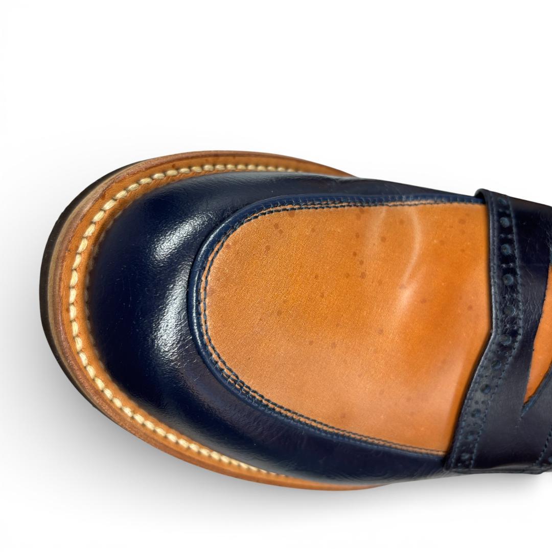 こ*9様 希少 RJB コードバン ローファー 9 27cm フラットヘッド 紺