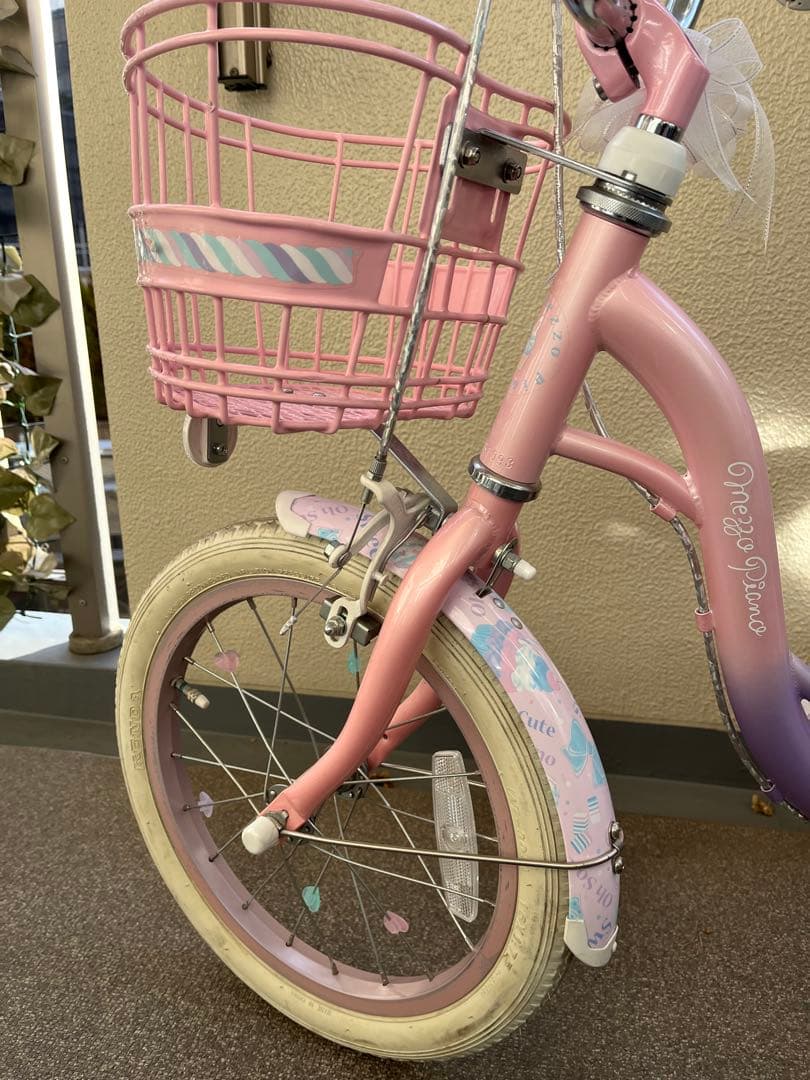 幼児用自転車 パープル・ピンク 16インチ　メゾピアノ　引取り限定
