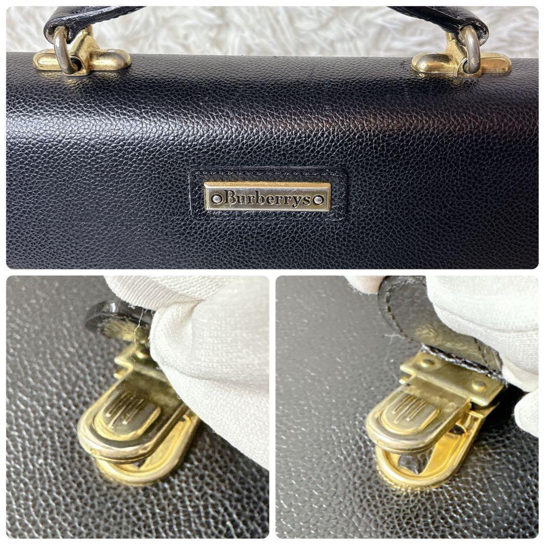 Burberry レザー ビジネスバッグ ブリーフケース ノバチェック シボ革