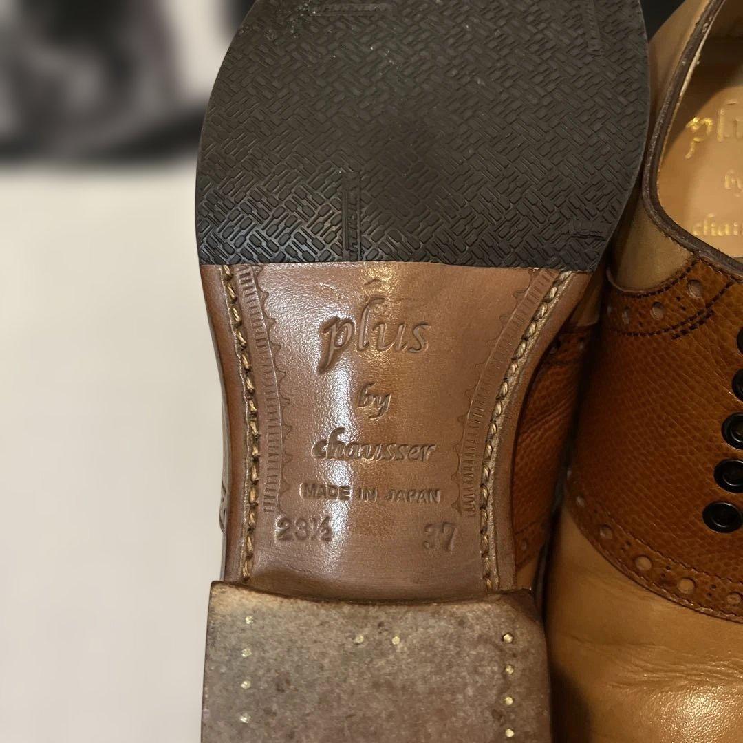 美品　ショセ　23.5cm サドルシューズ　PC-5076　キャメル×ブラウン