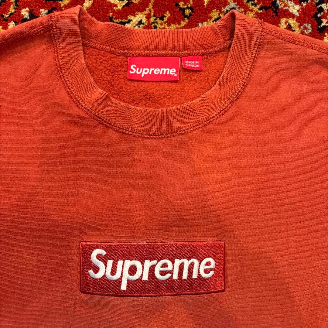トップス Supreme box logo crewneck rust 18AW