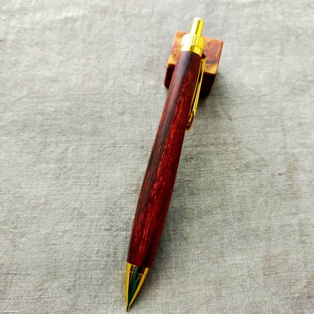 ココボロ　ハンドメイド　木軸シャープペン　0.5mm　天然木　ゴールド