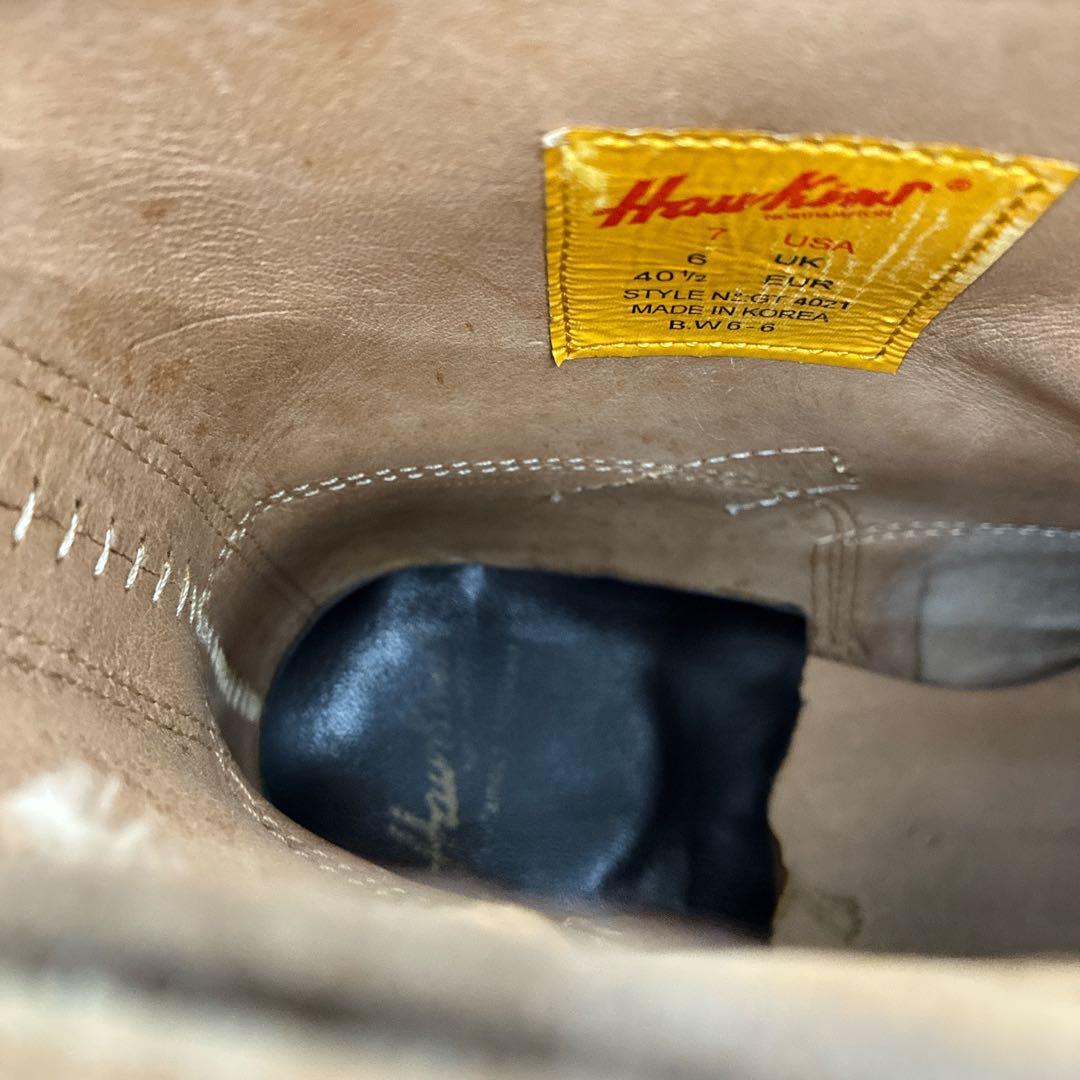 【良品】ホーキンス エンジニアブーツ GT 4021 US7 ベージュ ベルト