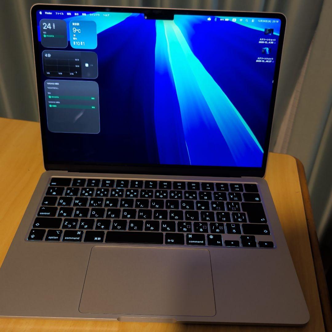 【充放電11回】MacBookAir M2シルバー バッテリー100% 極美品！