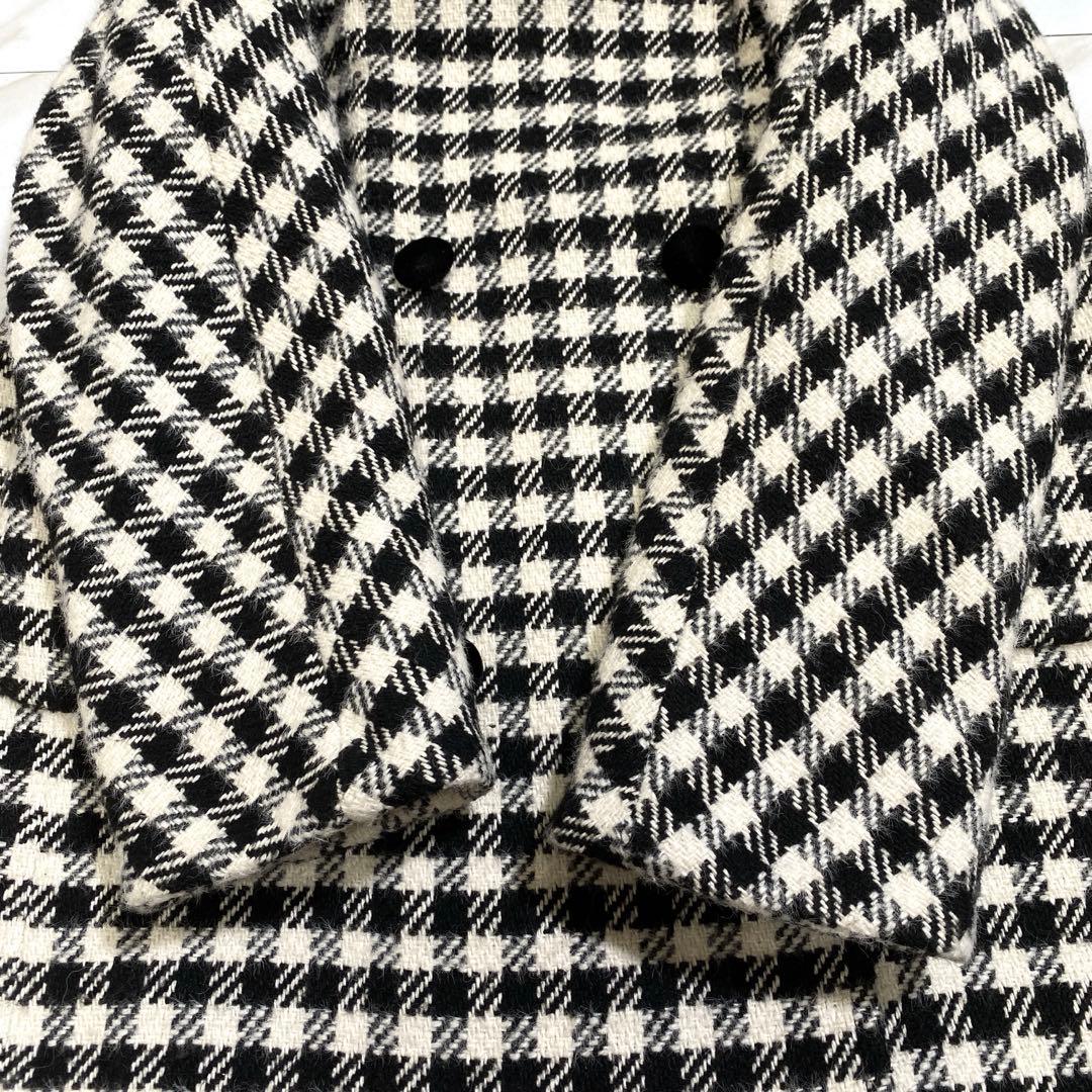 完売♡JENNE 千鳥柄フレンチレトロコート ウール ダブルボタン
