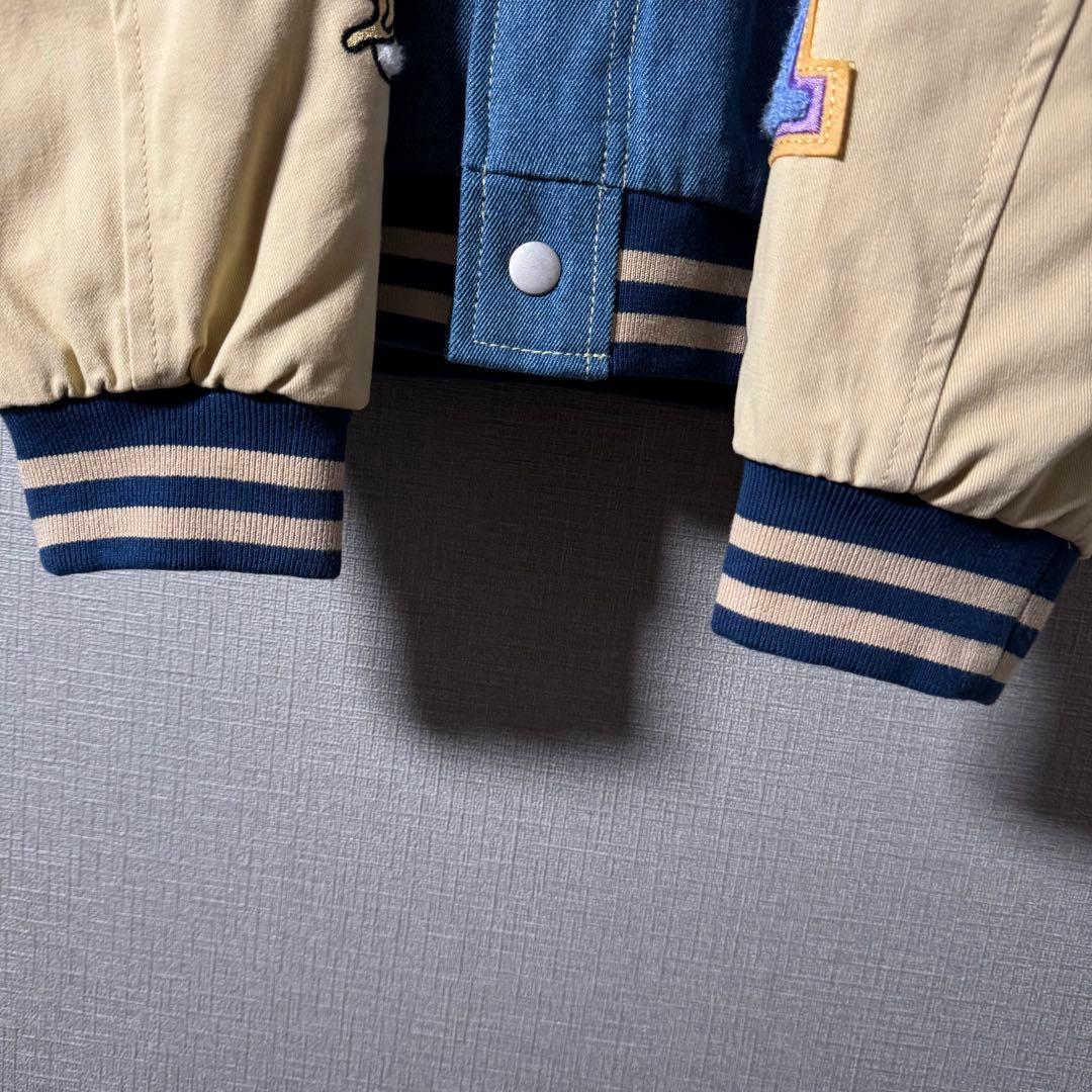 【新品・タグ付き】香港Disney プーさん 刺繍 スタジャン アームロゴ L