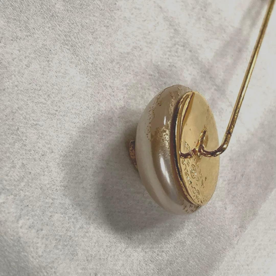 良品】シャネル ブローチ ココマーク フェイクパール ゴールド金具