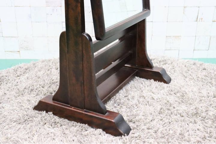 GMFN122○北海道民芸家具 ミラー 鏡 姿見 全身鏡 樺材 無垢材 和家具