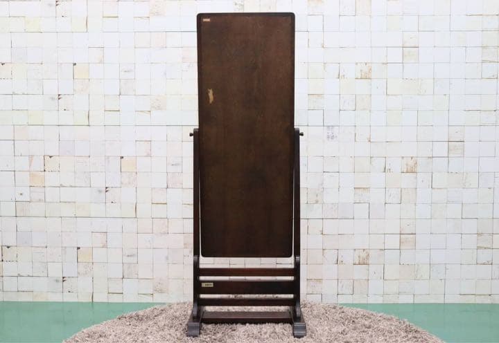 GMFN122○北海道民芸家具 ミラー 鏡 姿見 全身鏡 樺材 無垢材 和家具