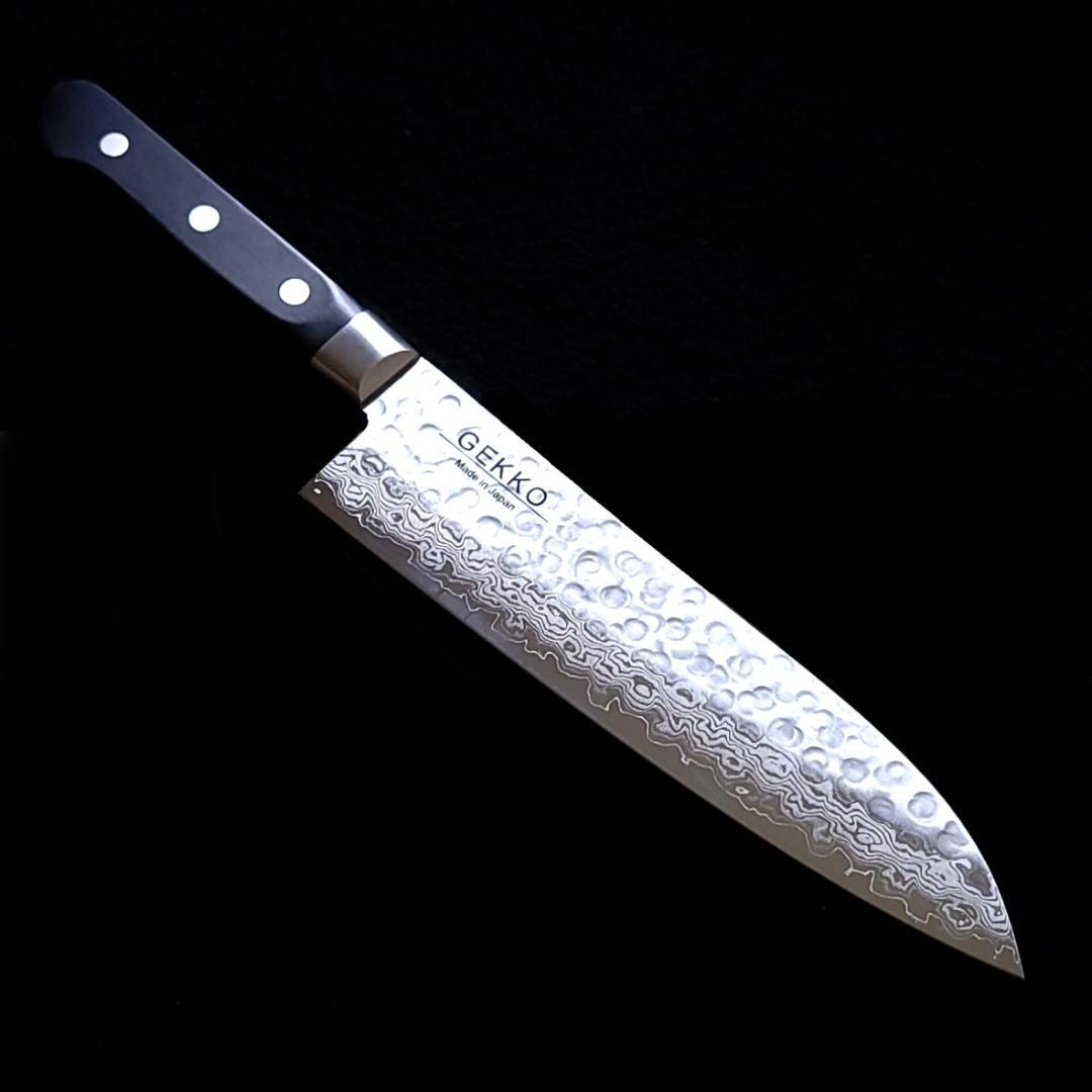 み*ん様 日本製 VG10 ダマスカス 三徳包丁185mm 黒柄 G1756E