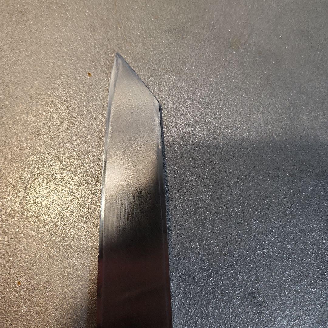 堺白鶴作　切付型柳刃包丁　銀三　尺　黒檀八角柄