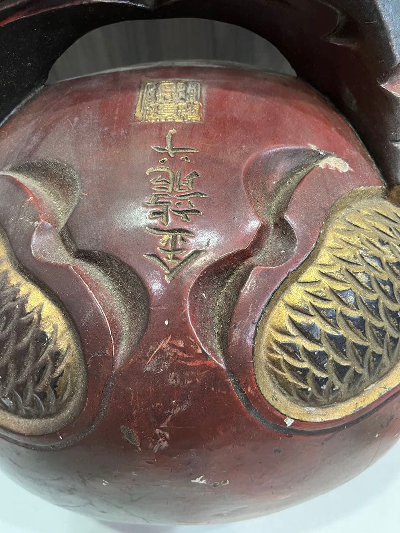 特大　木魚　金龍　在名有り