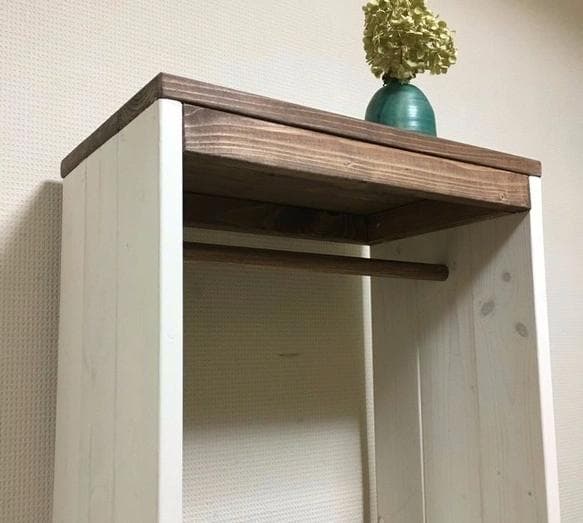 【サイズオーダー可】【引取可能】スリムなハンガーラック 収納ケース大1個付