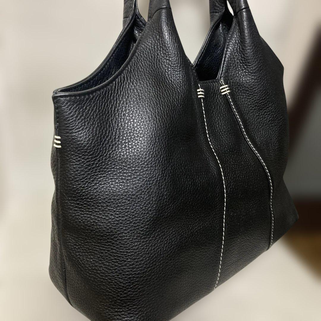 美品■WAKO ワコウ 銀座和光 シボ革 本革ハンドバッグ