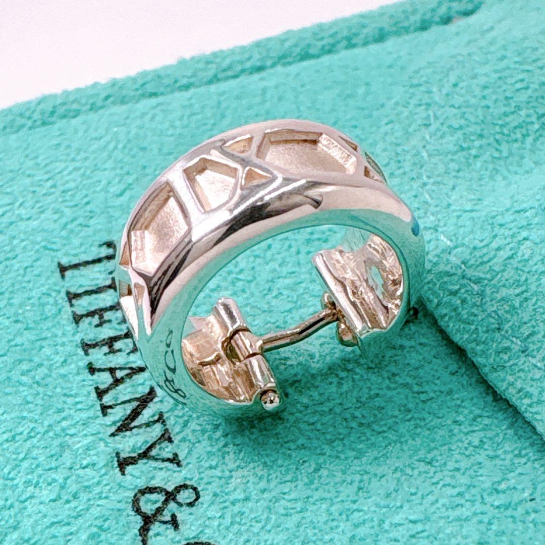 極美品 オールドティファニー アトラス フープ ピアス 片耳 シルバー925