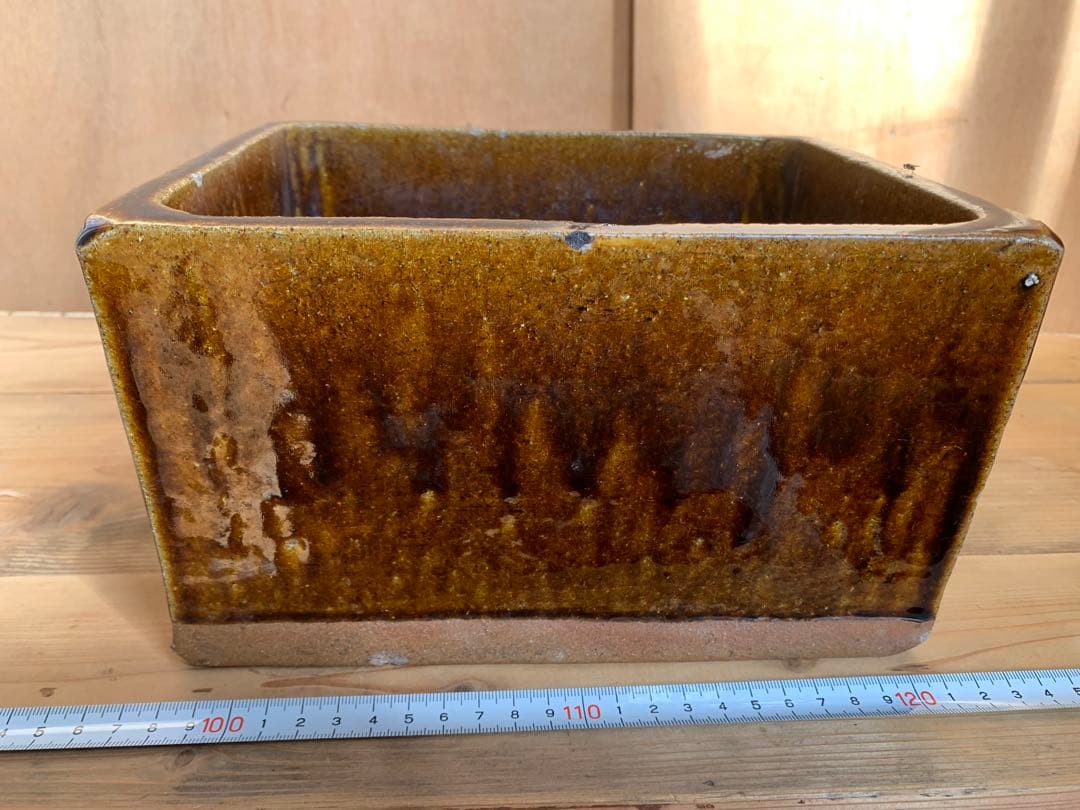 会津本郷焼　時代物ニシン鉢鰊　耳付大型　民芸民藝陶器アンティーク保存食容器骨董品