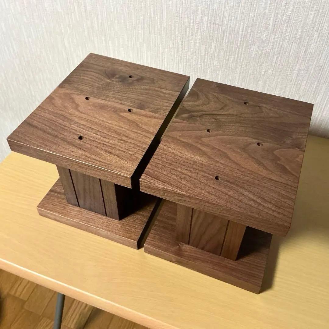 創造小屋 卓上用 スピーカースタンド ウォールナット ペア