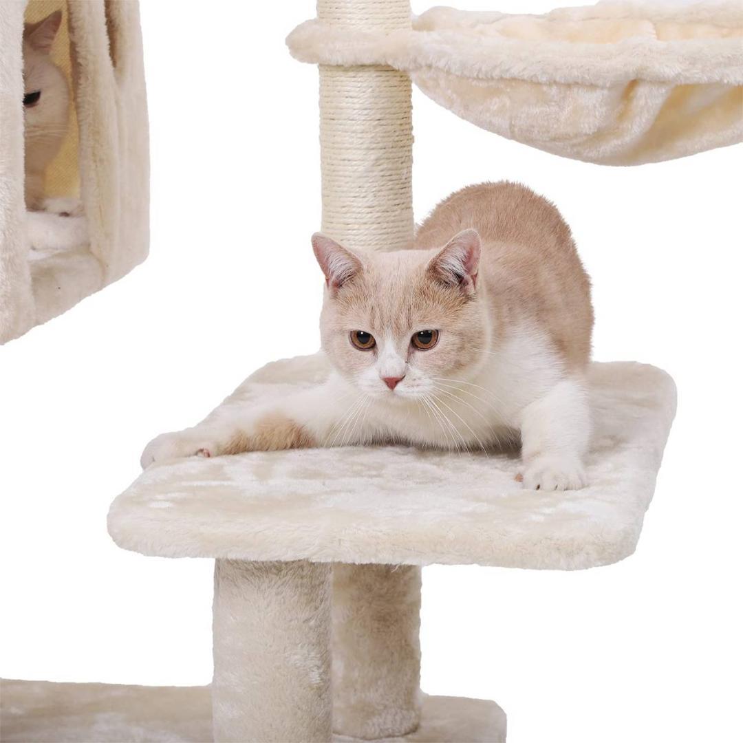 子猫やシニア猫向けの低めの段差付きキャットタワー