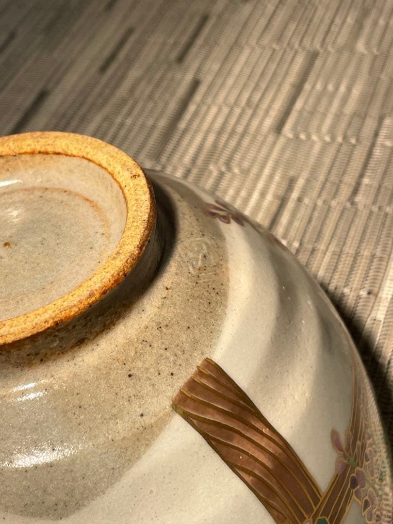 129桑野むつ子 京都 御所の花十二ヶ月【5月 藤の花】抹茶椀・和陶皿 しおり付