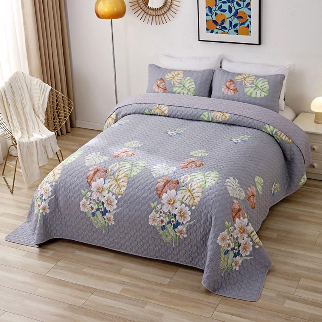 キルトベッドカバー3点セット綿マルチカバー キルティング 288