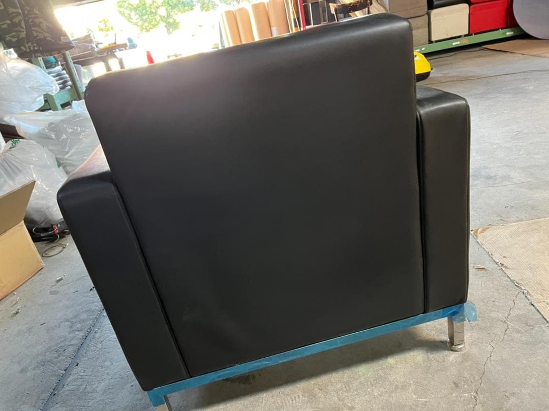 新品未使用 ソフトレザー シングルソファ 黒  業務用 群馬 事務室
