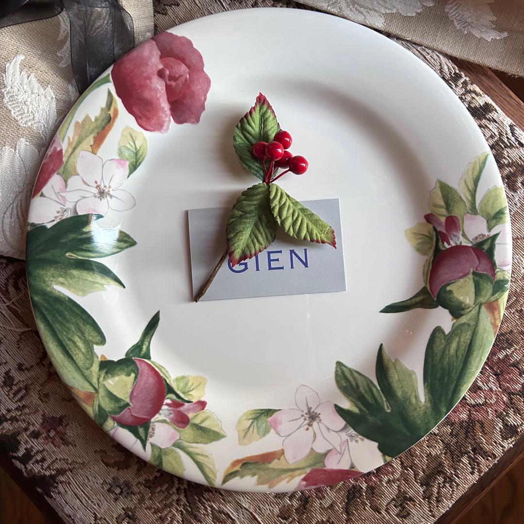 フランス製 Gien Volupte フランスの庭園 美しいボタニカル柄❁﻿大皿