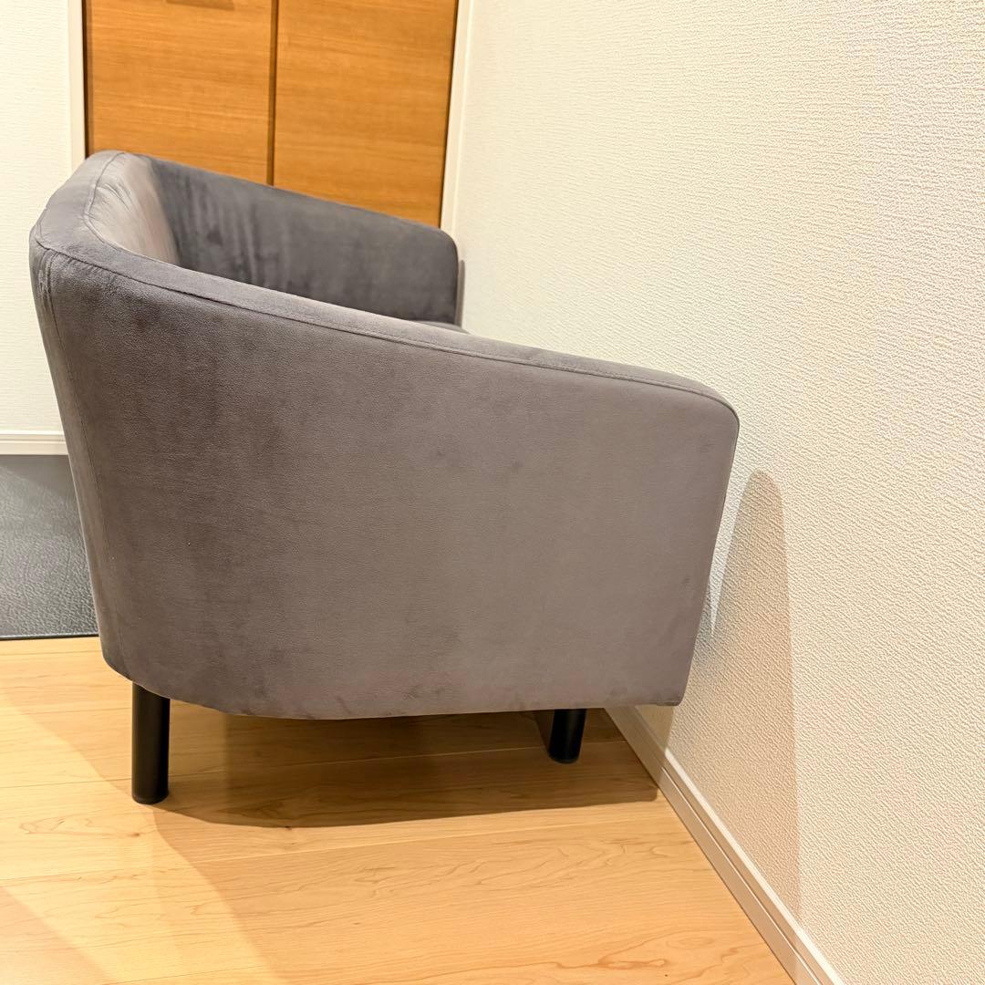 【極美品✨】LOWYA ベルベッド調ソファ グレー