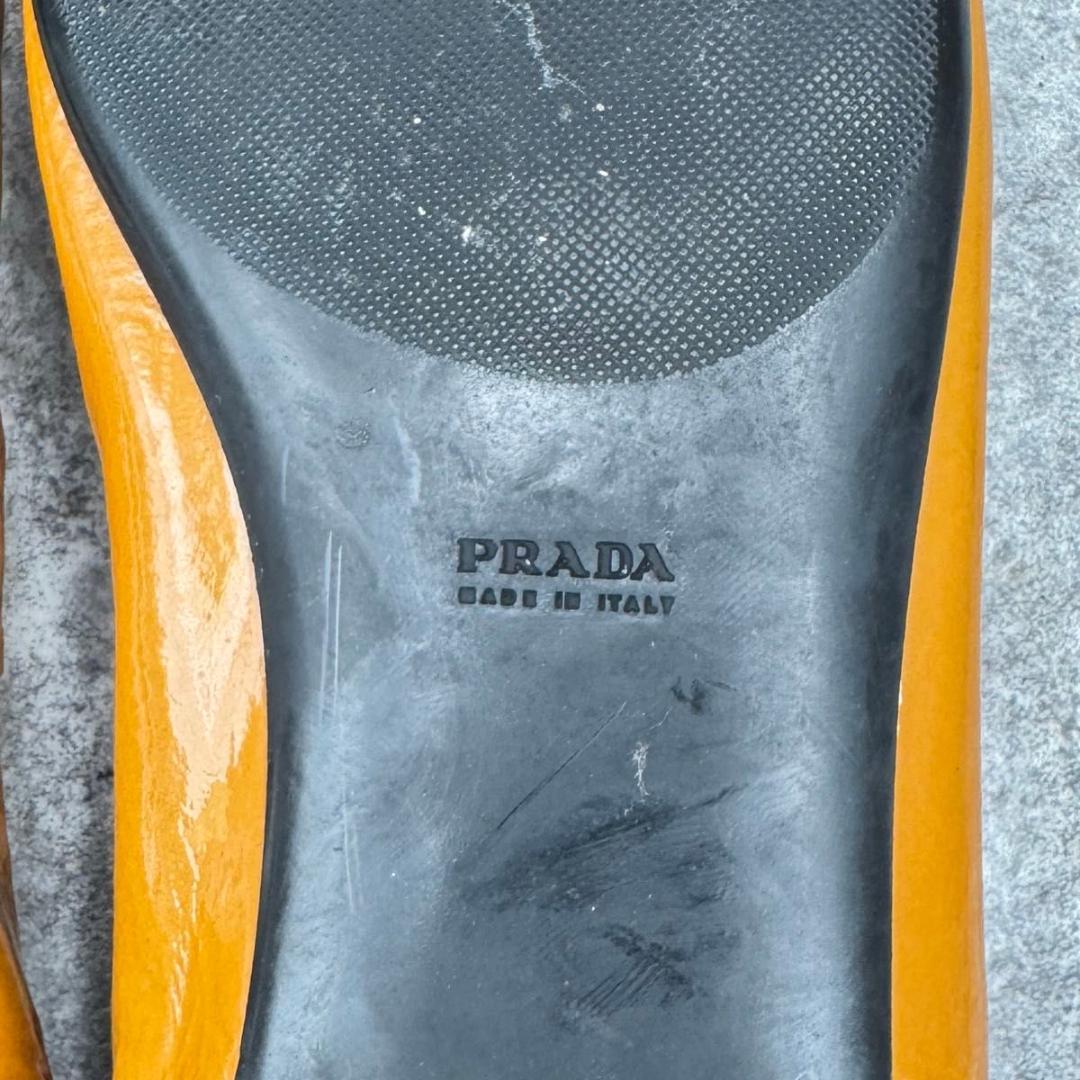 靴 Prada Buckle Flat Pumps Leather 23cm