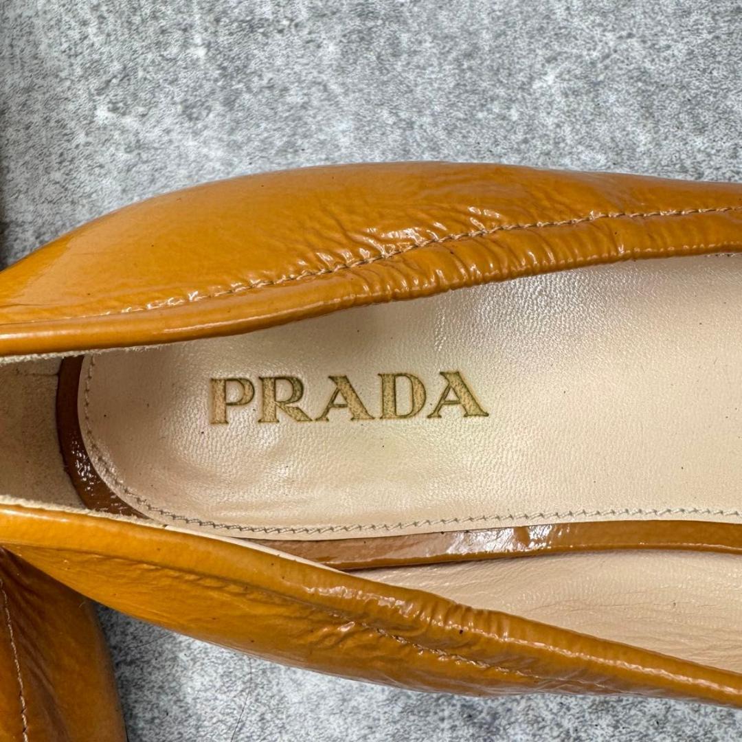靴 Prada Buckle Flat Pumps Leather 23cm