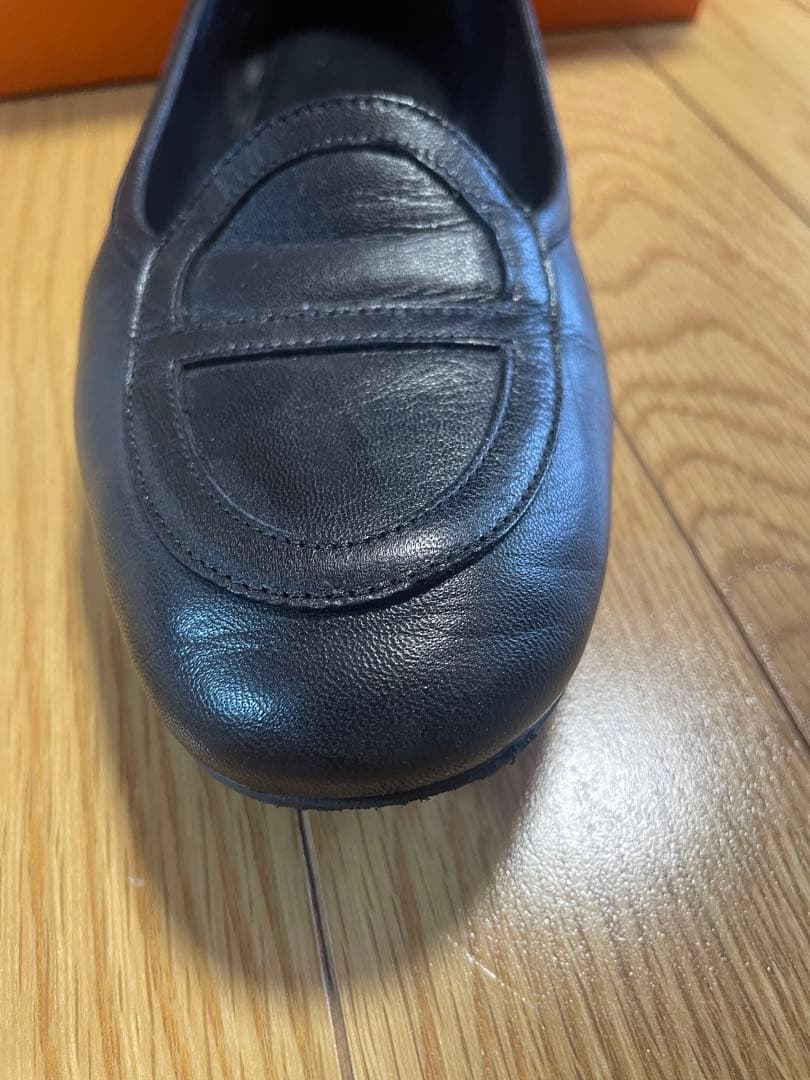 HERMES モカシン　ジュリア　38 黒