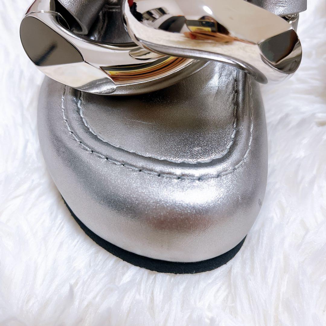 [美品]JW ANDERSON チェーンバックレスレザーローファー 36