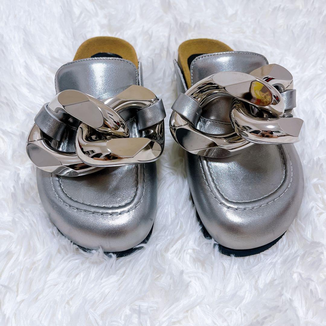 [美品]JW ANDERSON チェーンバックレスレザーローファー 36