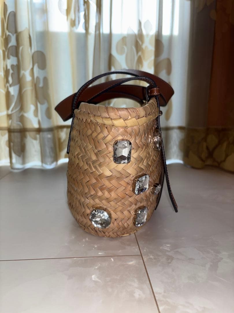 yu※a様LOEWE クリスタル装飾 かごバッグ